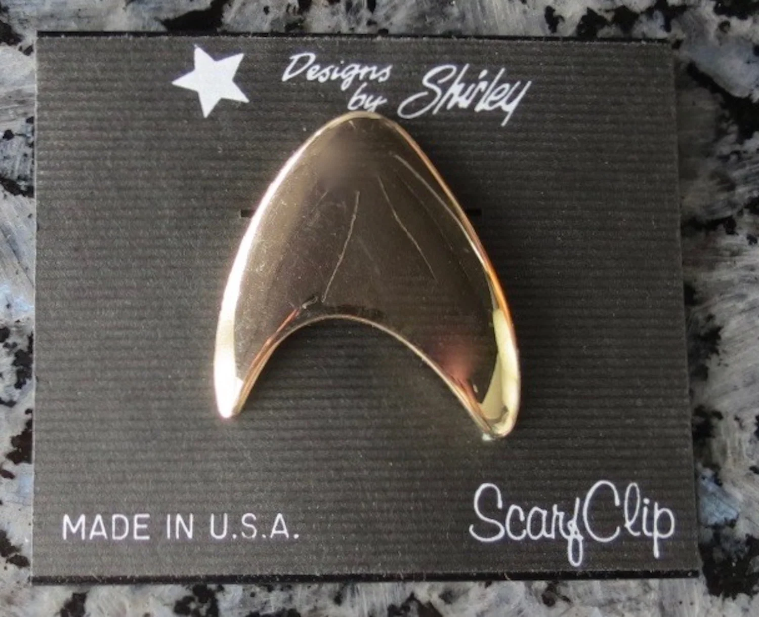 Jeri-Lou Carded Scarf Clip Gold Boomerang