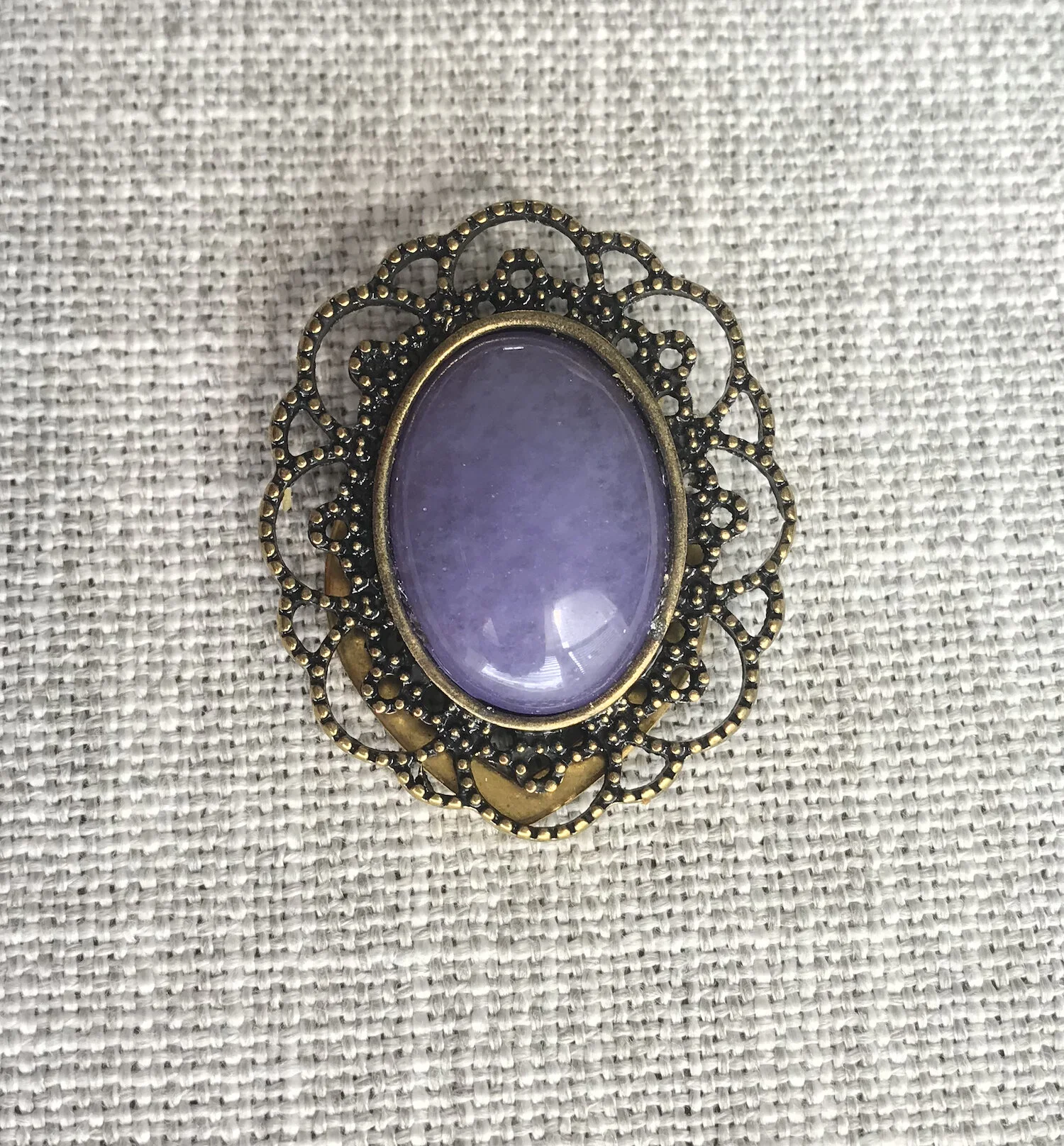 Chesapeake Boutique Purple Quartz Stone Scarf Clip Silver  Gold or Antique