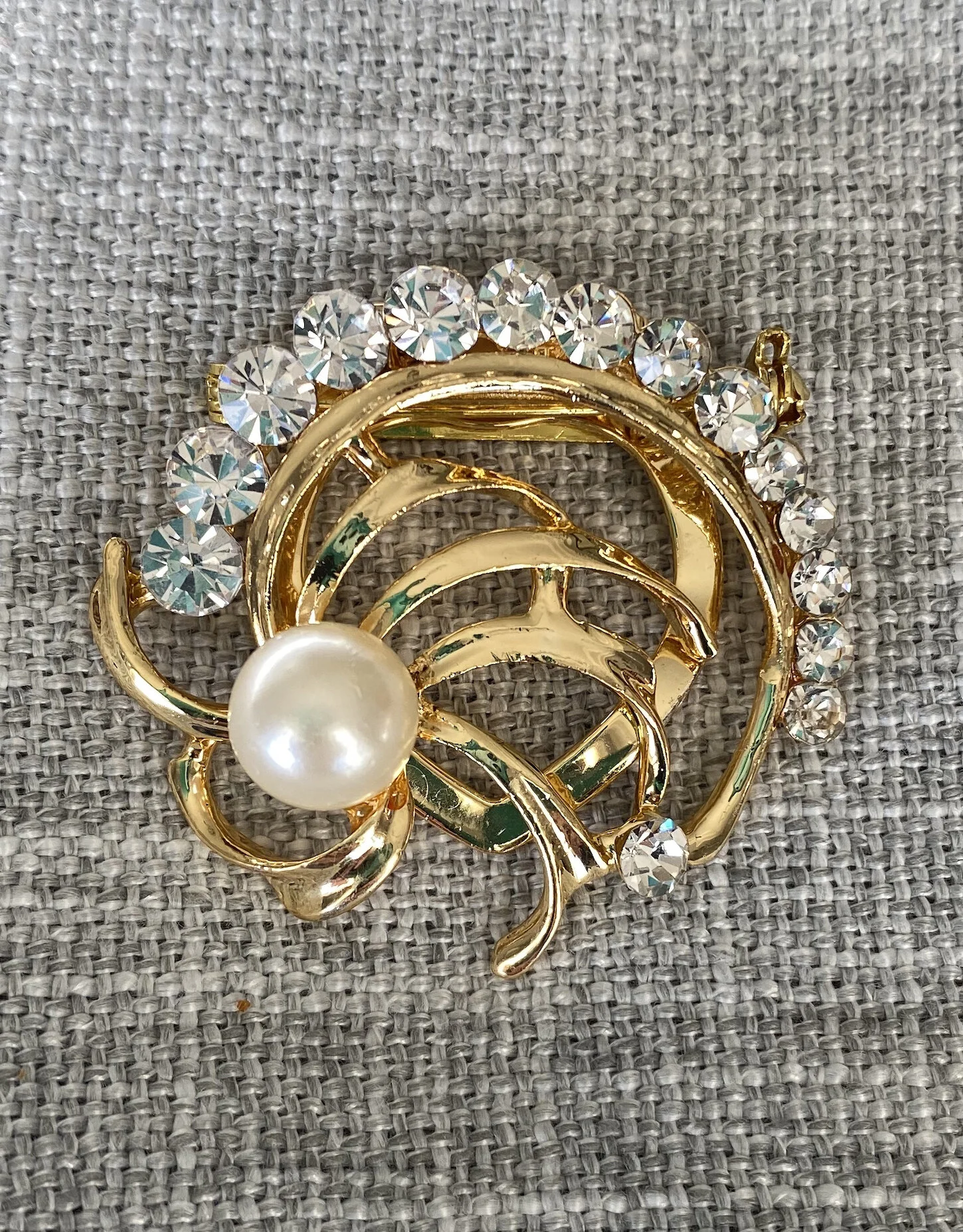 Scarf Clip New Rhinestone and Purl