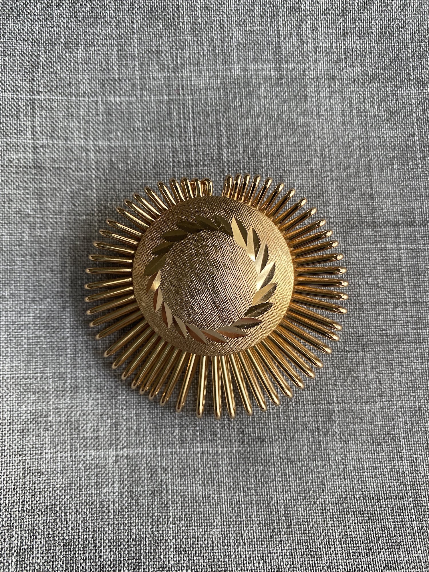 Vintage West Germany Scarf Clip Gold Spokes