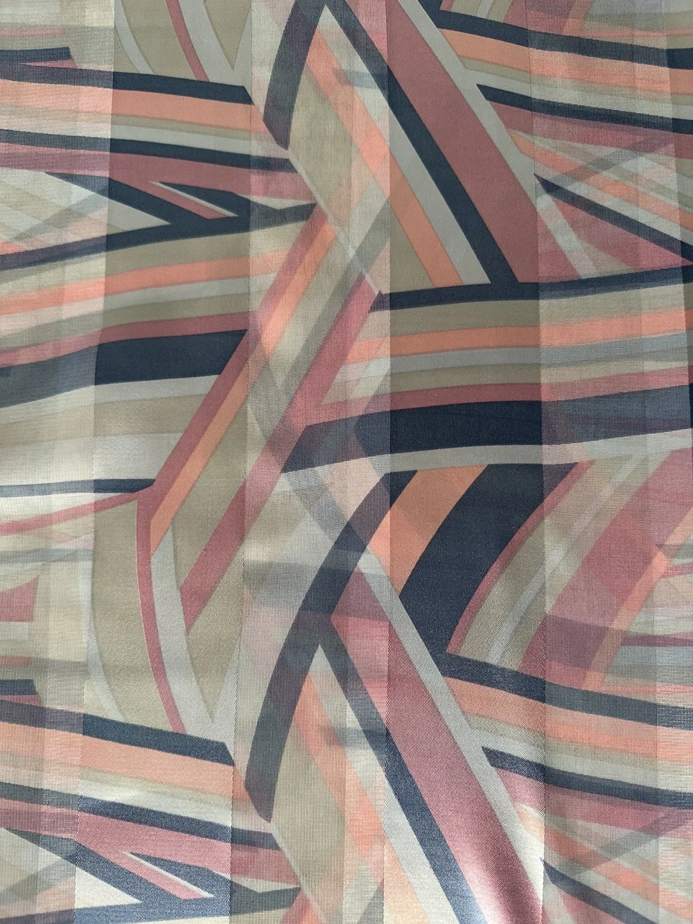 Oblong Satin Scarf Pastel Color Block Peach — Scarves and More display picture 3