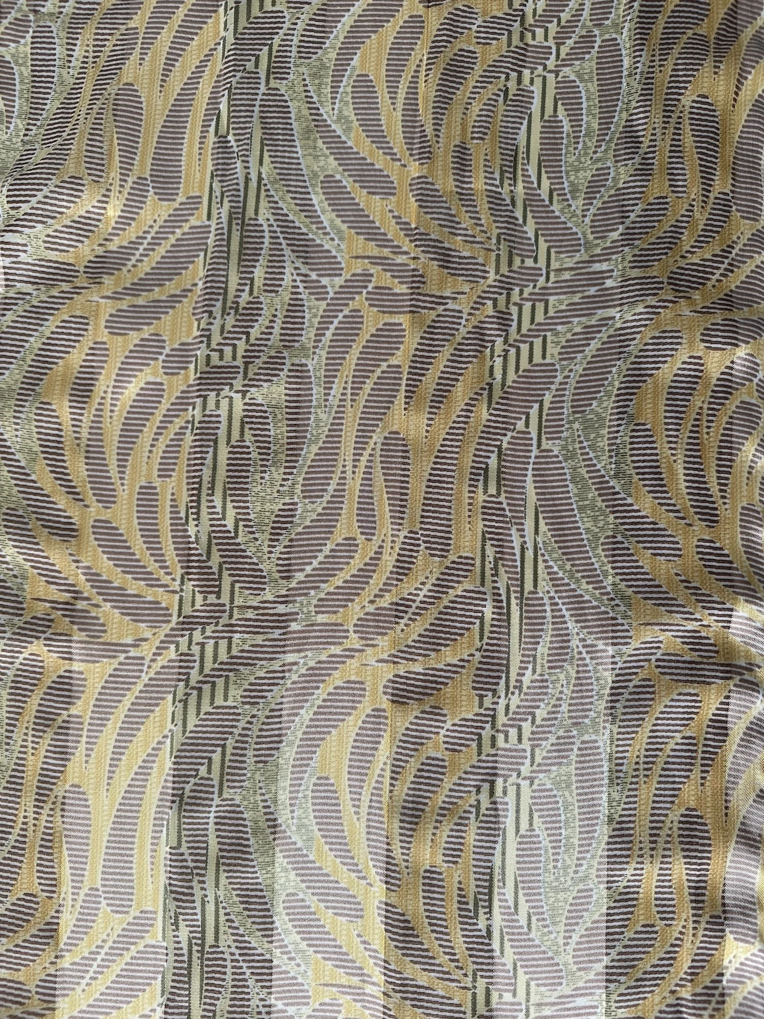 Oblong Satin  Scarf Tan Paisley Splash