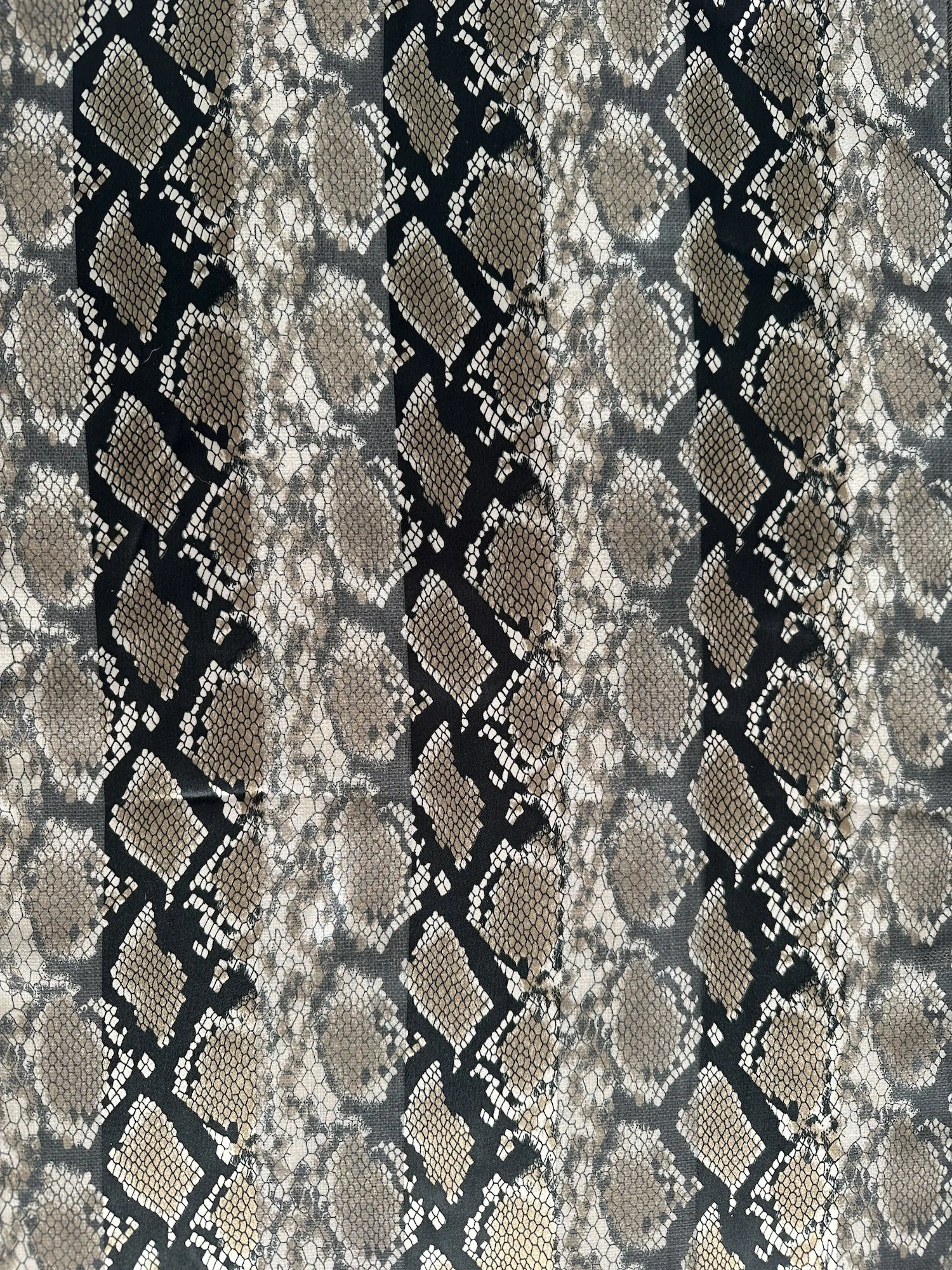 Oblong Satin Snakeskin Pattern Scarf