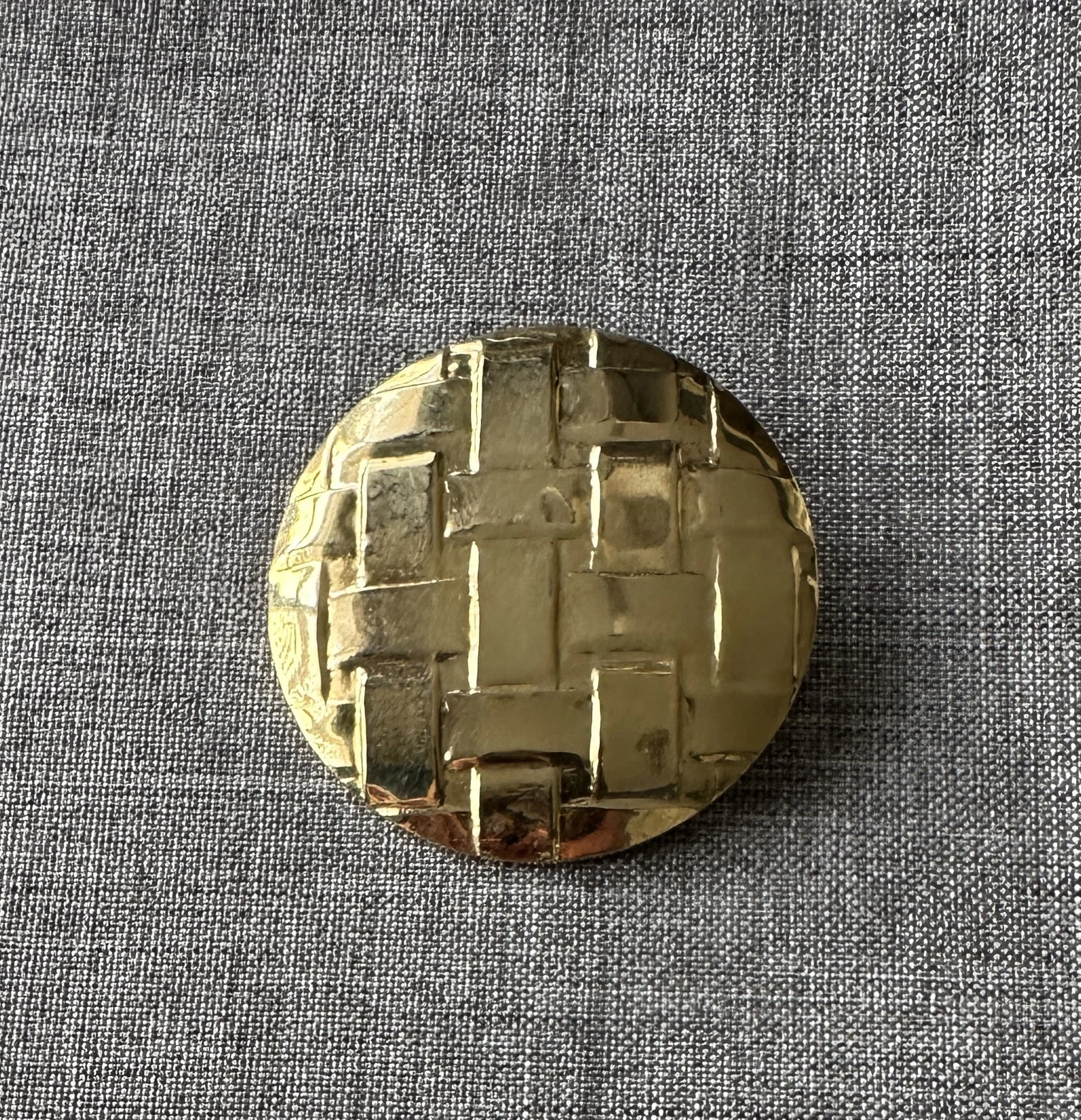 Golden Scarf Clip Basketweave Circle