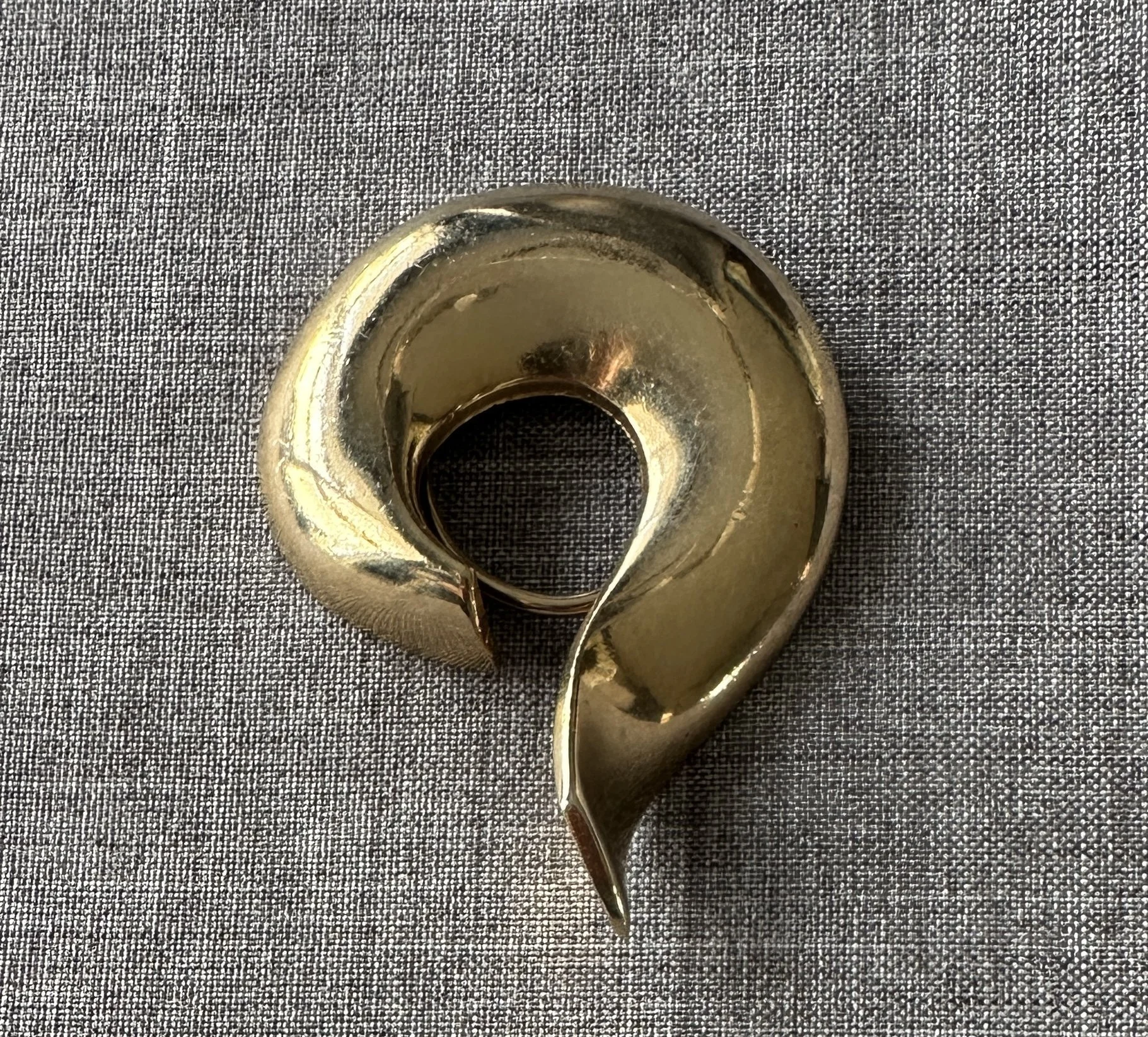 Vintage Scarf Clip Golden Question Mark