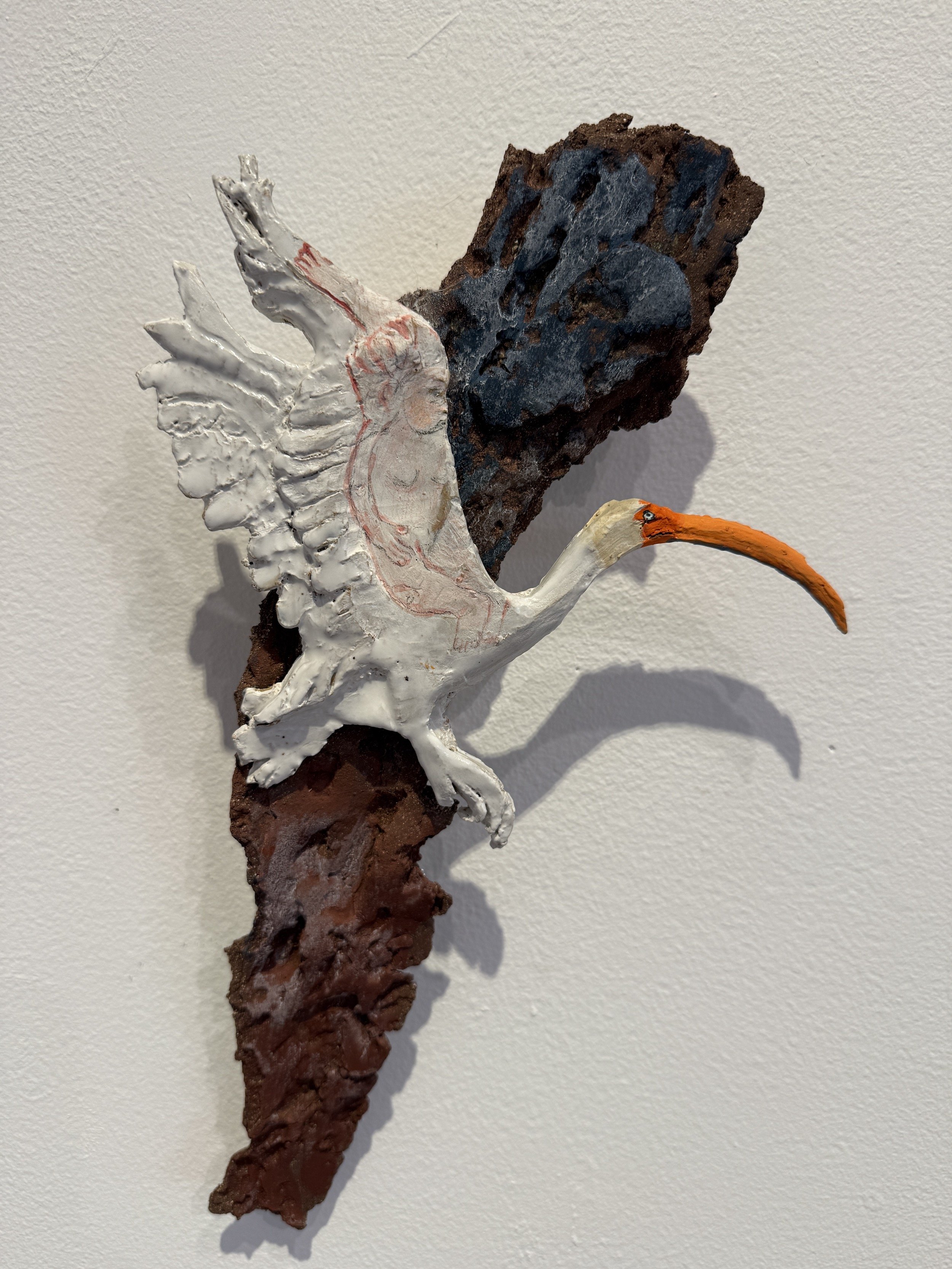 Stork, 2025, glazed ceramic, 13 x 7 x 2 inches