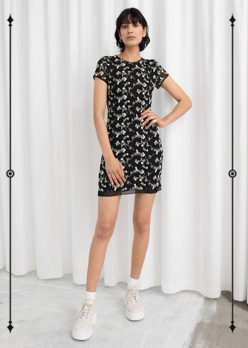   &amp; Other Stories Floral Embroidered Mesh Mini Dress  ($99) 