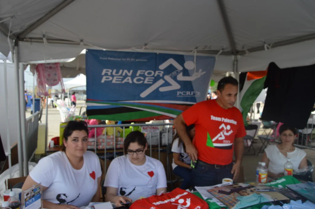 Run for Peace was at the Watani Chicago Fest at Toyota Park on Aug. 24 to sign people up for the 3.1 mile run. The goal of the run is to raise money for the Palestinian Children Relief Fund. | Nader Ihmoud