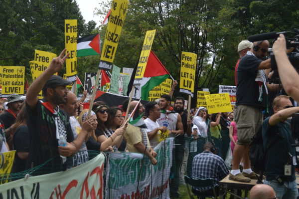  Aug. 2, 2014|Protestors cheered on each speaker who graced the stage. 