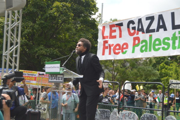  Aug. 2, 2014|Cornel West called President Obama and Israeli Prime Minister Benjamin Netanyahu war criminals during his speech before the National March on the White House. 