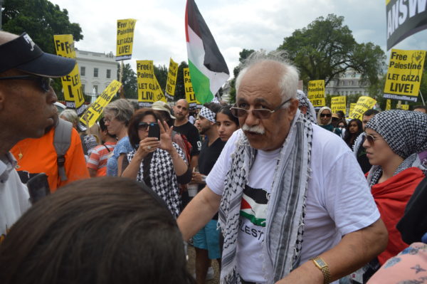  Aug. 2, 2014| A Palestinian American passionately tells another man why he’s protesting for Palestine. 