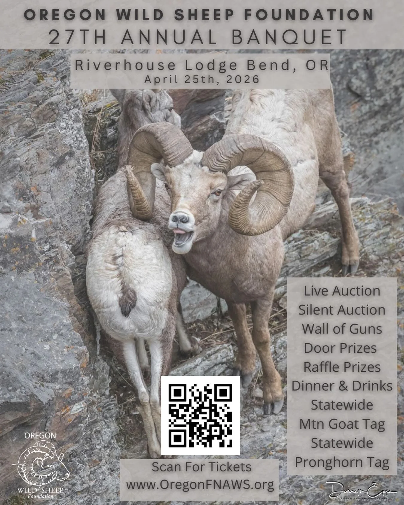 Our 27th annual banquet fundraiser tickets are on sale and moving fast! Join us April 25th at Riverhouse Lodge in Bend, OR for our biggest fundraising event of the year! Link in our bio to register for the event!