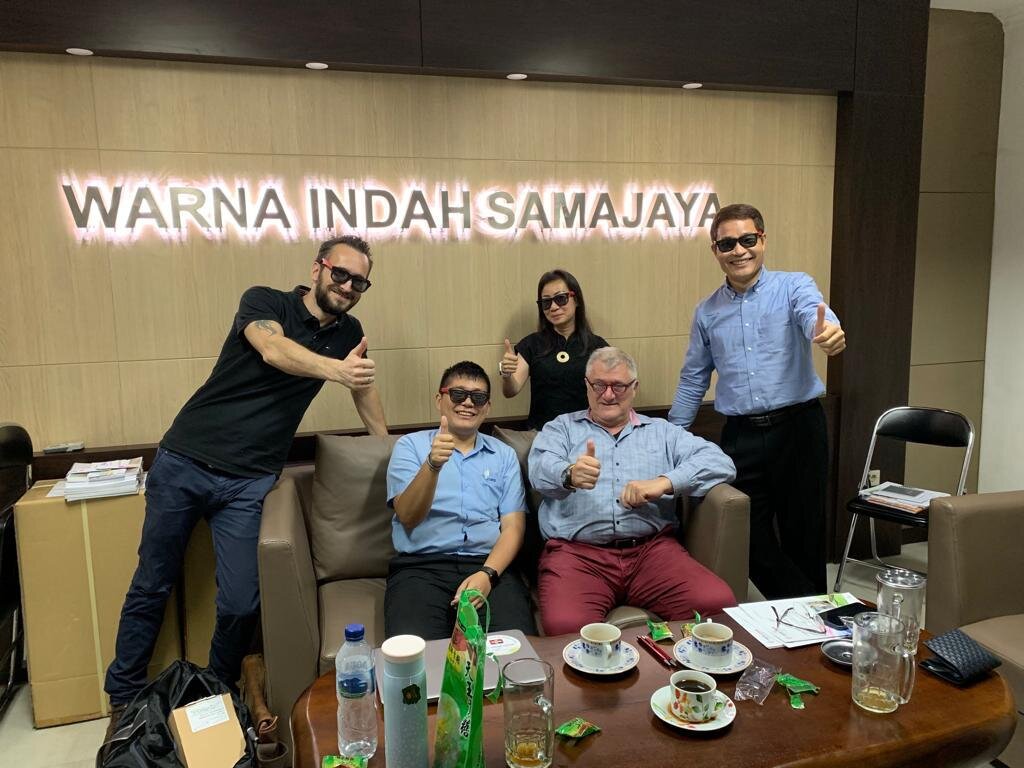   Rocking the shades and thumbs up at Warna Indah Samajaya (May, 2019)    