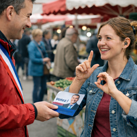 Distribution de tracts pour les élections