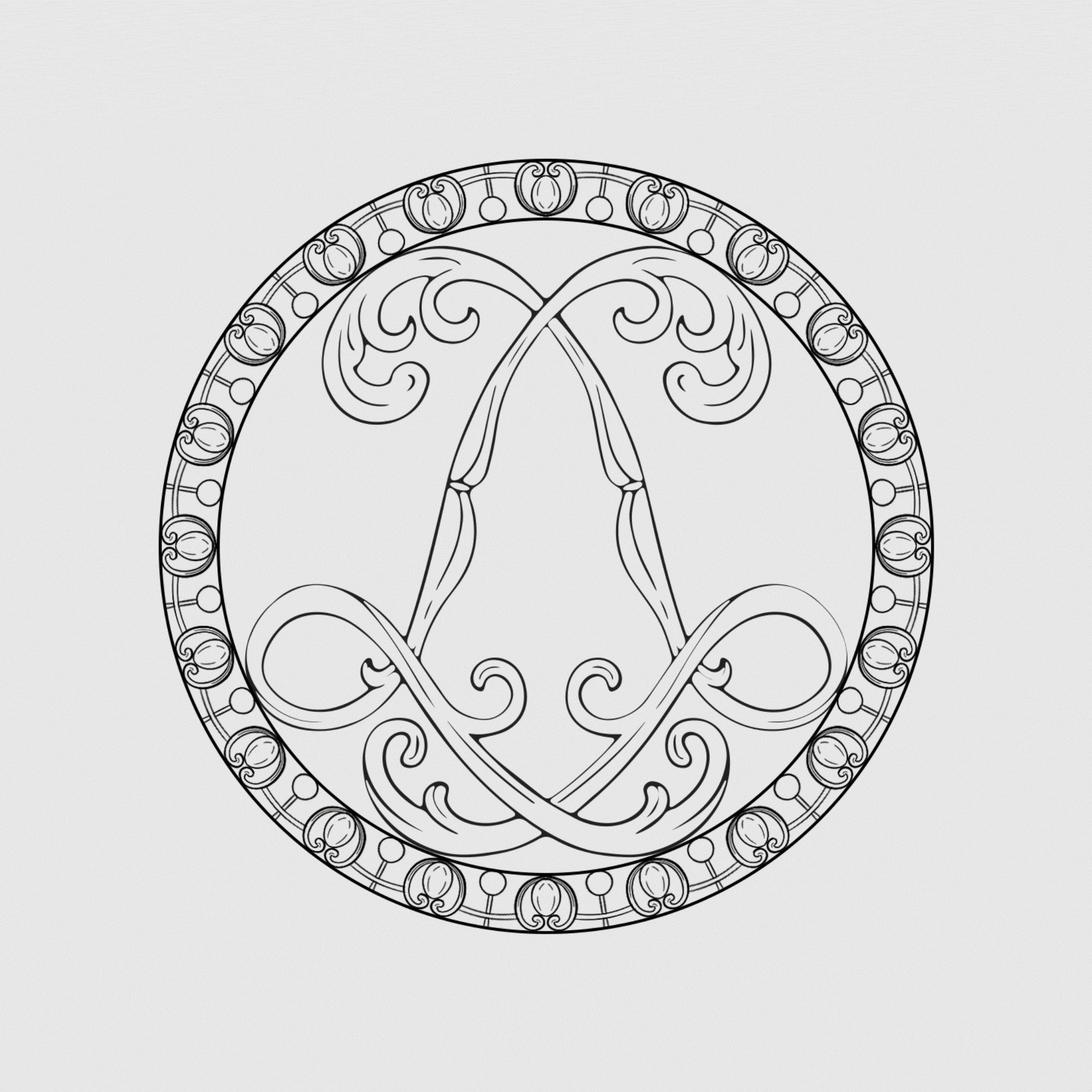 Grille du Roi insignia design for gala plate