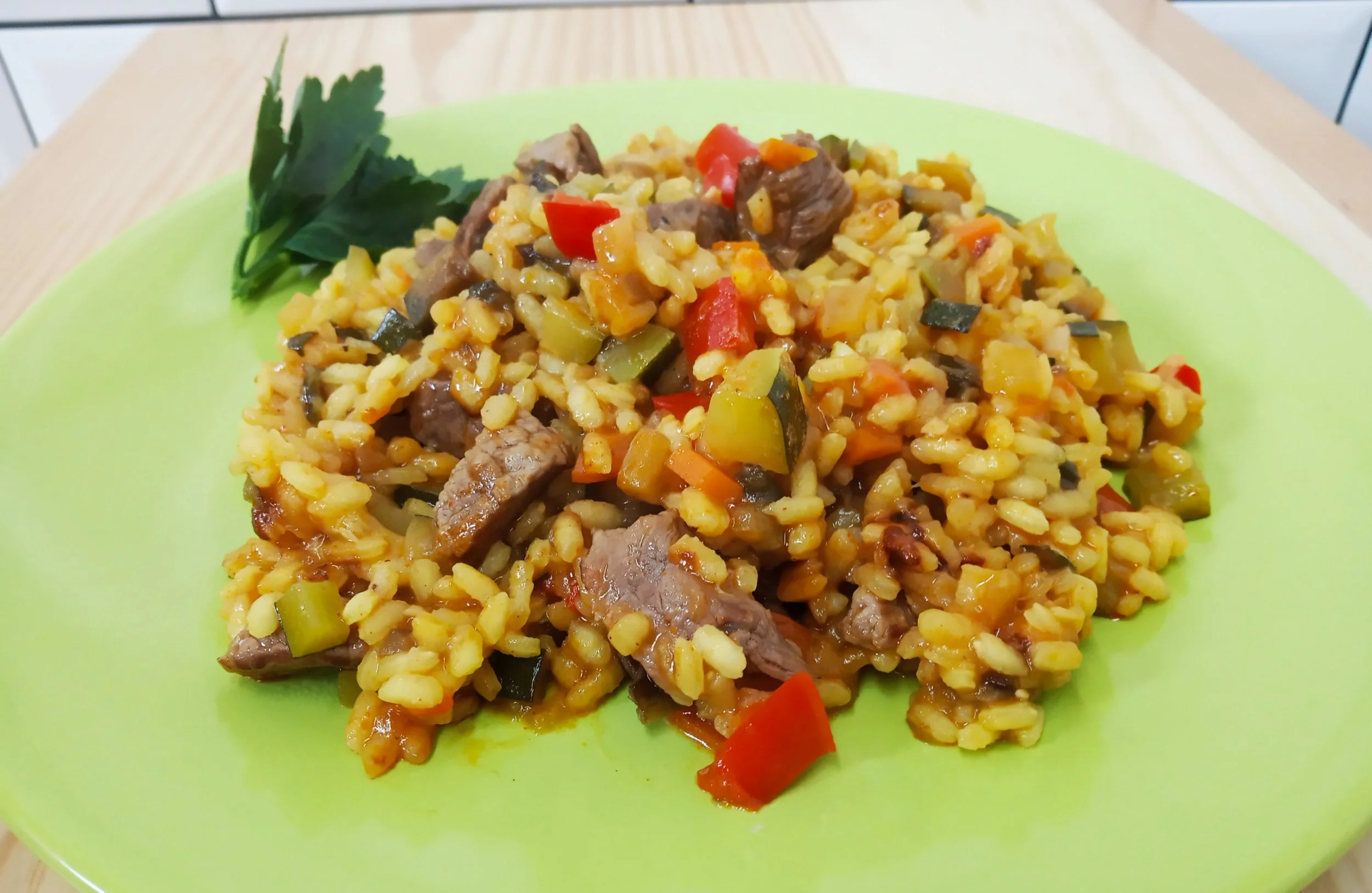 arroz Delta del Ebro con ternera y verduras