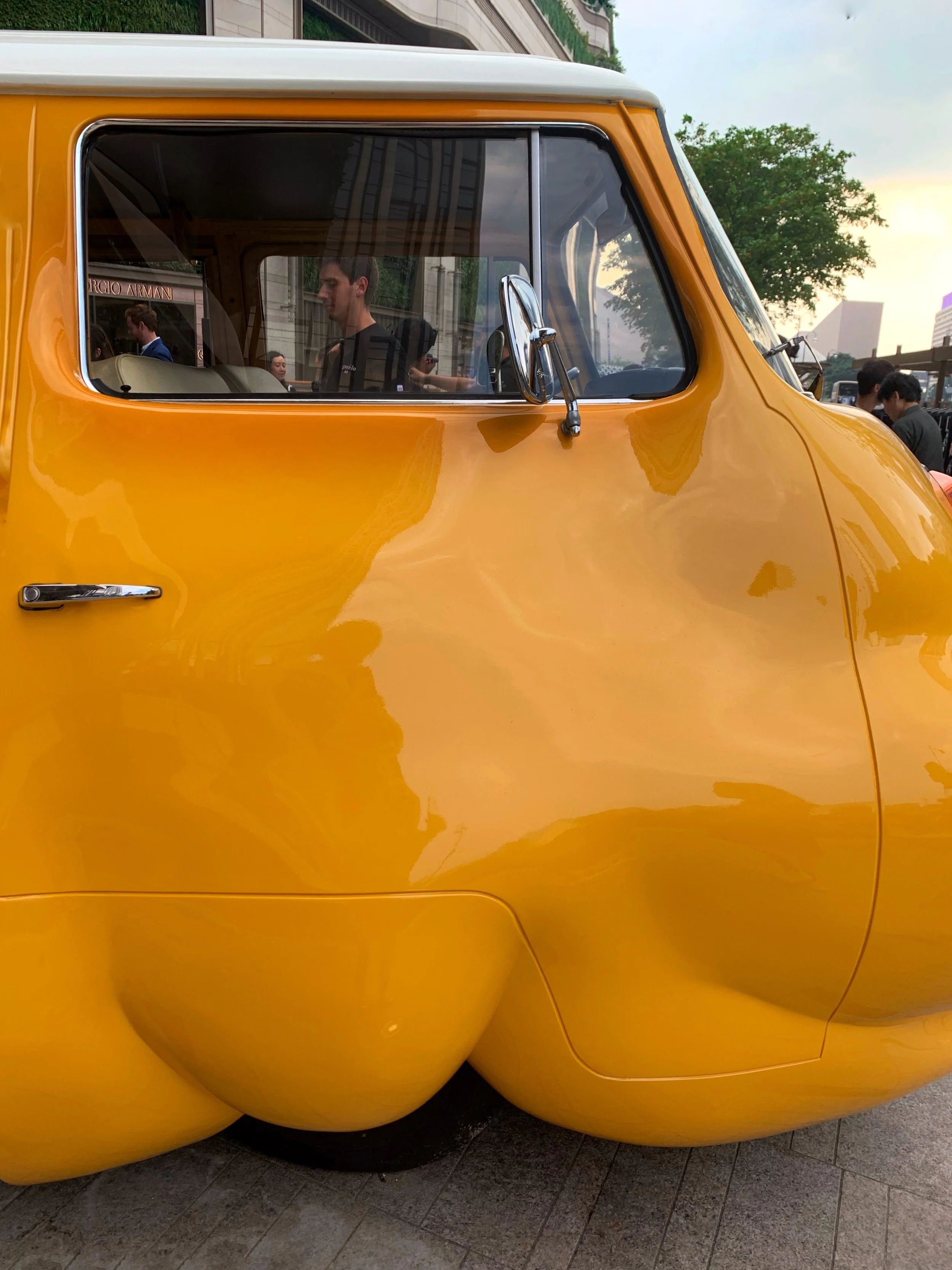 Hot Dog Bus by Erwin Wurm at K11 Musea