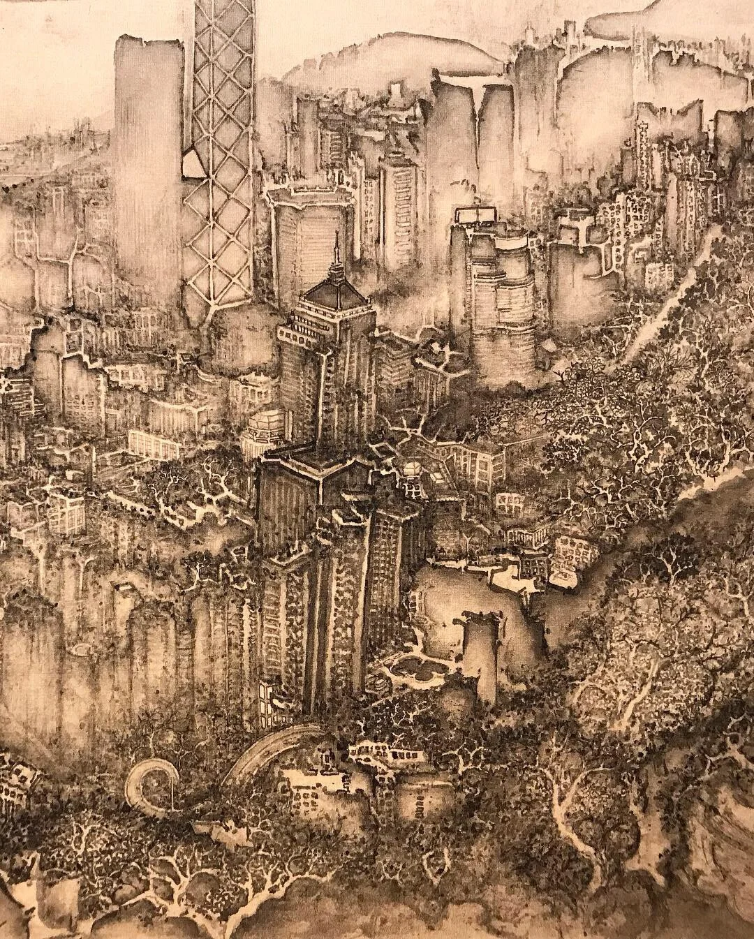 Exhibition “Poetic Cityscapes” by Xu Jianguo at Alisan Fine Arts gallery