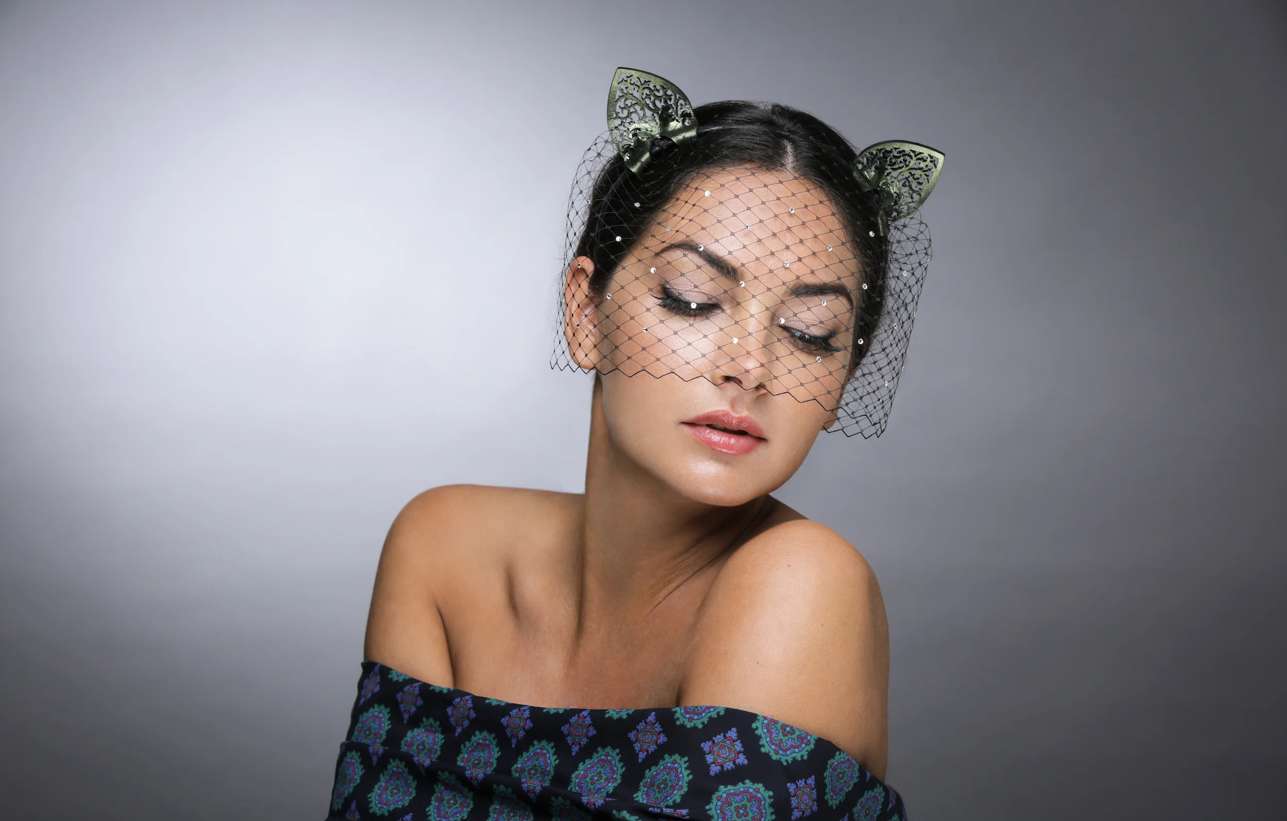 FILIGRANE CAT EAR HEADBAND WITH VEIL