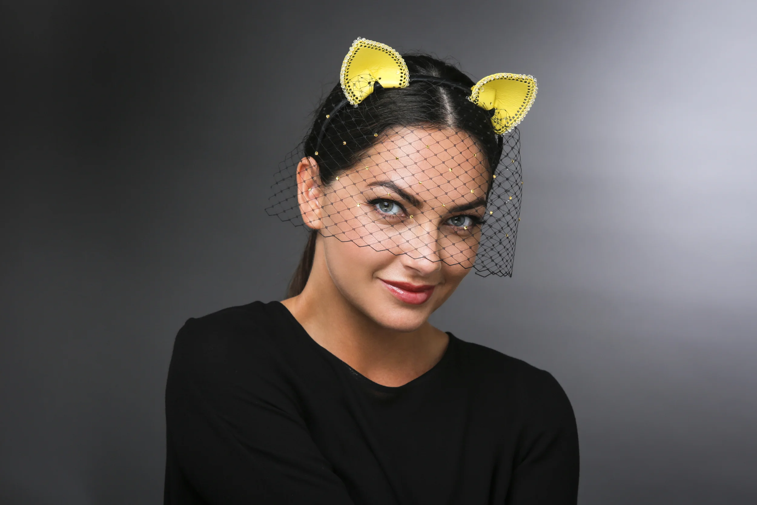 CAT EAR HEADBAND WITH VEIL 