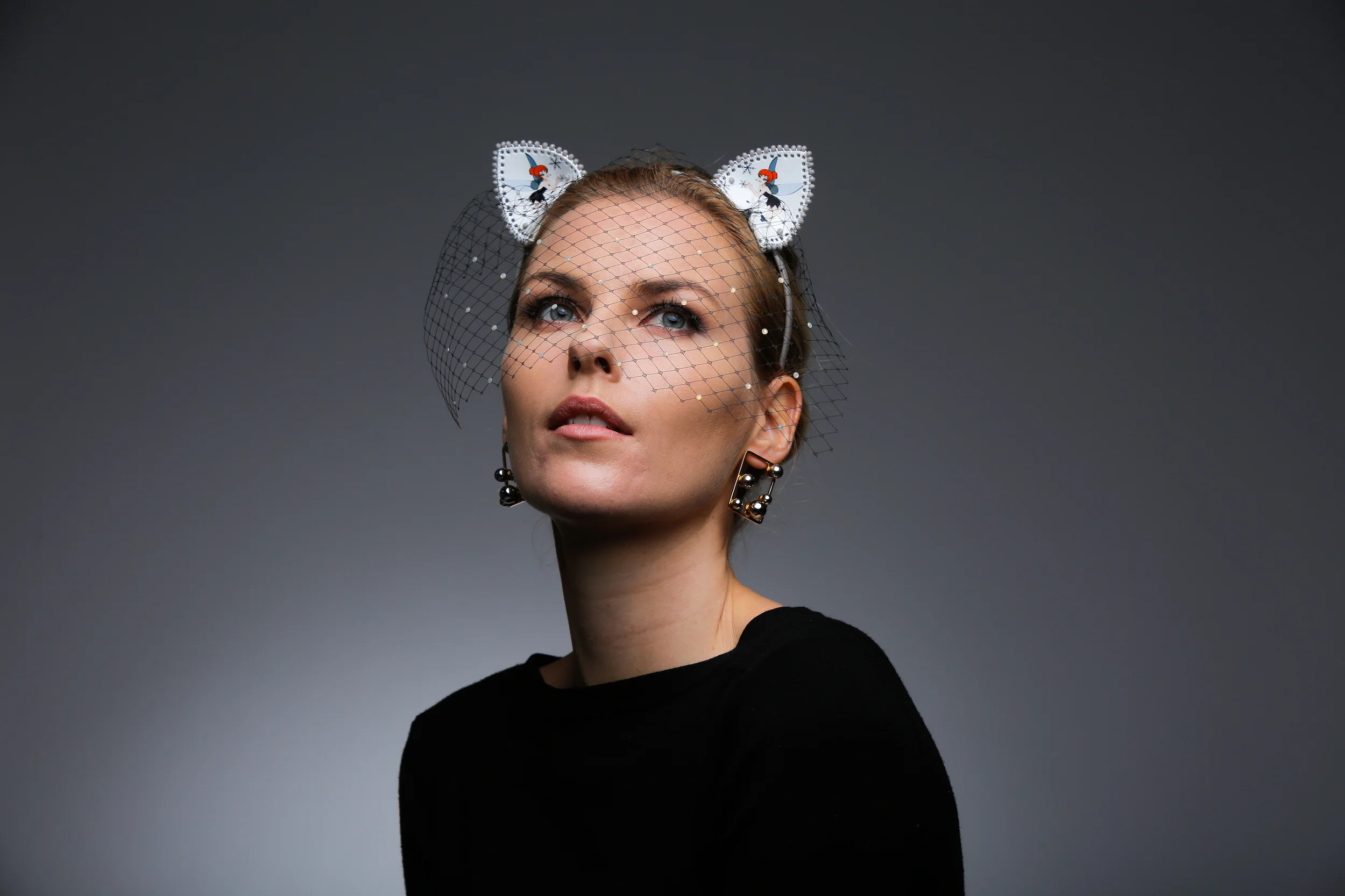 CAT EAR HEADBAND WITH ELF PRINT