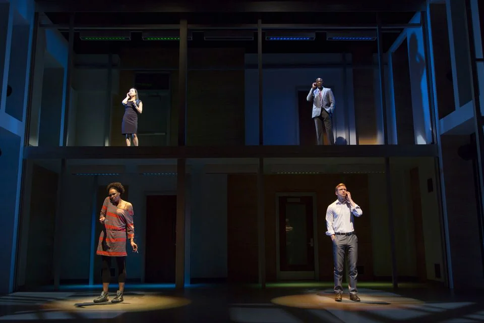 Clockwise (from top left): Eunice Wong, McKinley Belcher III, Roderick Hill, and Miranda Craigwell star in Huntington Theatre’s production of Lydia R. Diamond’s “Smart People.”