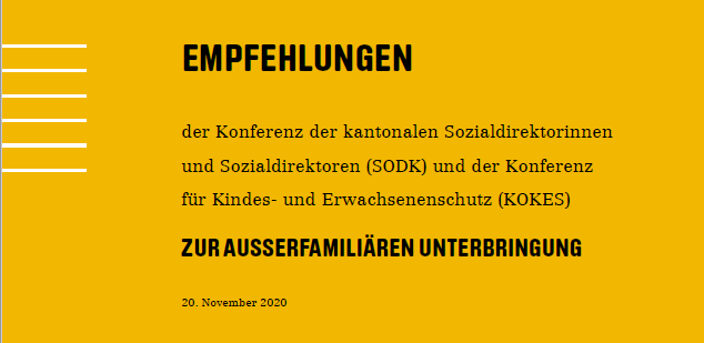 Empfehlungen zur ausserfamiliären Unterbringung beinhalten auch wichtige Punkte zu Leaving Care