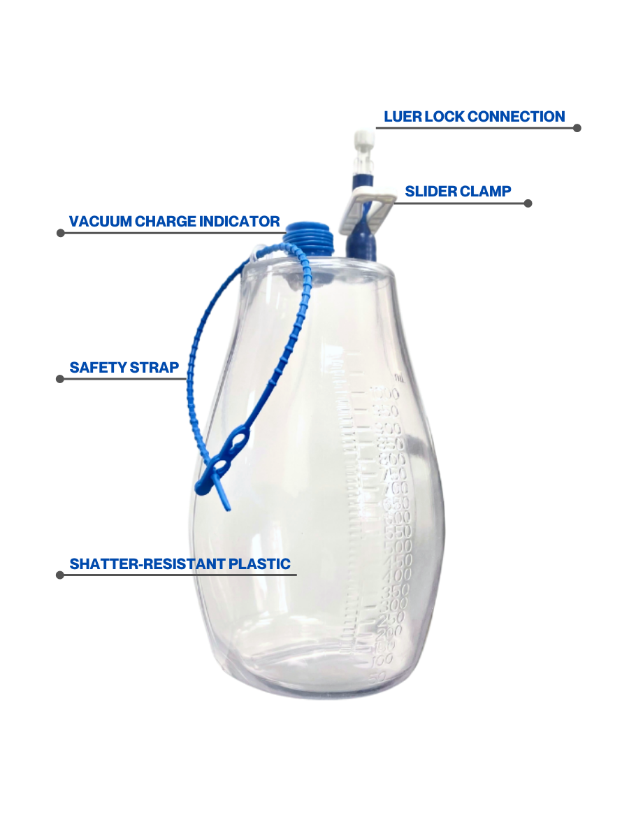 SafetyVac™ Plastic Drainage Bottle — Jigsaw Medical