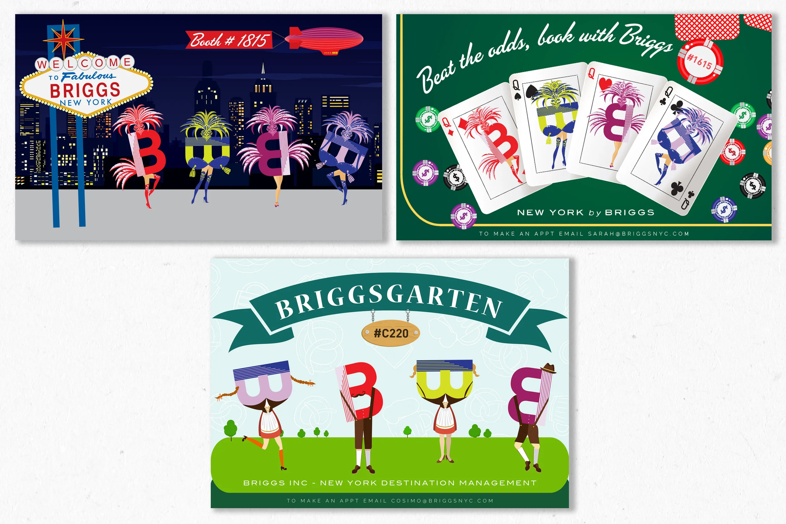 las vegas and germany imex tradeshow email blasts (manipulated and pieced together illustrations)
