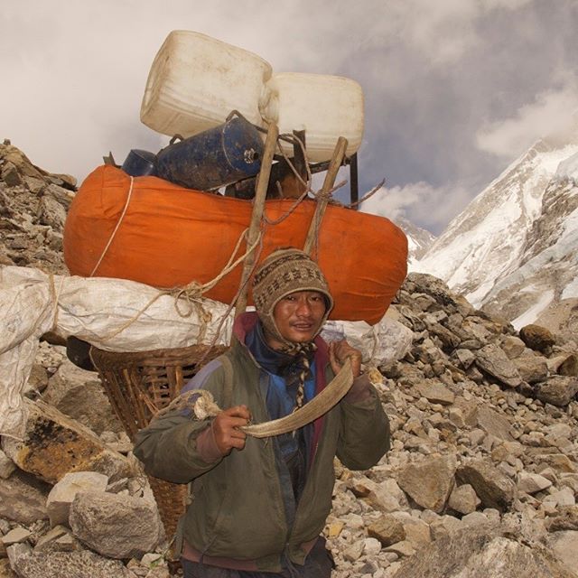 March/2012 _ Everest base Camp, Nepal 
The Sherpa, people of the Himalayan mountains. At the base camp of Everest, he brings equipment for expeditions to the highest summit in the world. Despite the difficult conditions, cold and heavy, great strengt