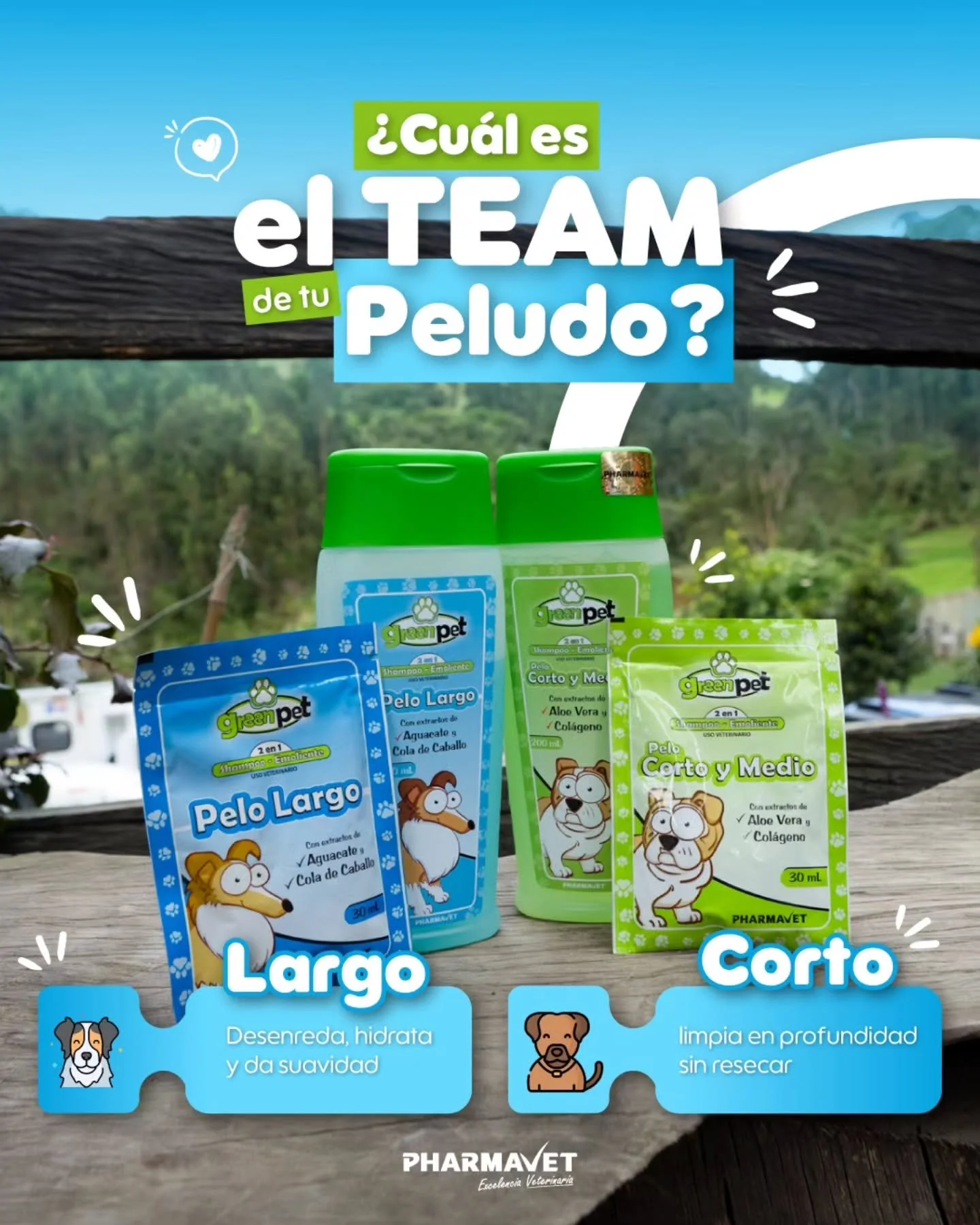 Cada peludo es &uacute;nico y su cuidado tambi&eacute;n debe serlo. 🫧🌿

Nuestros shampoos est&aacute;n formulados con extractos naturales para brindar brillo, suavidad y protecci&oacute;n seg&uacute;n el tipo de pelo. 💚🐶

Adquiere nuestros shampo