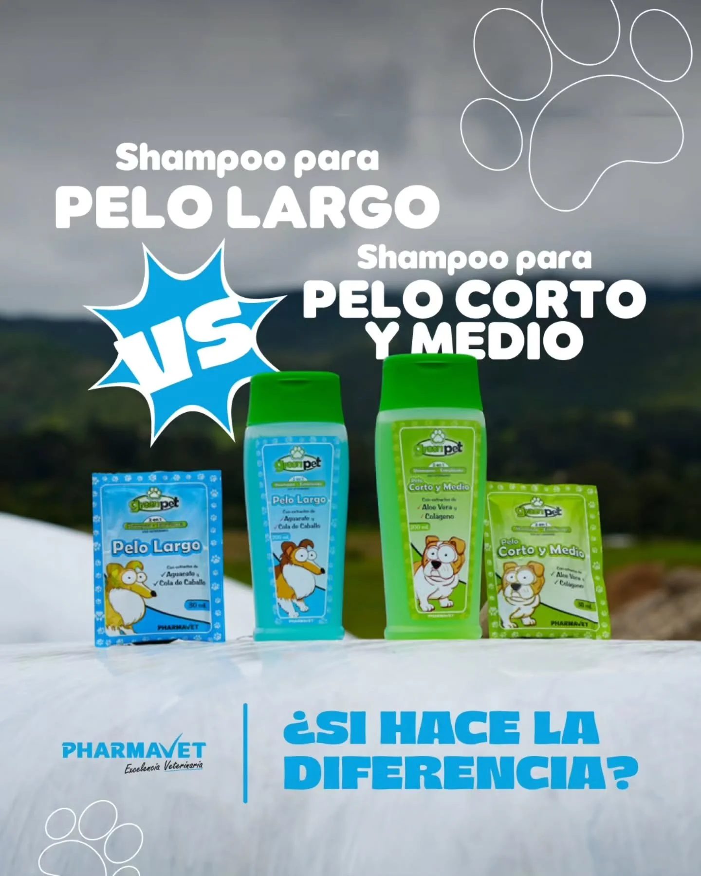 Se trata de usar el shampoo correcto seg&uacute;n su tipo de pelaje 🐶🛁

Pelo largo: m&aacute;s suavidad, brillo y ayuda para desenredar.
Pelo corto y medio: limpieza pr&aacute;ctica, frescura y cuidado diario.
Cada peludito tiene necesidades difere