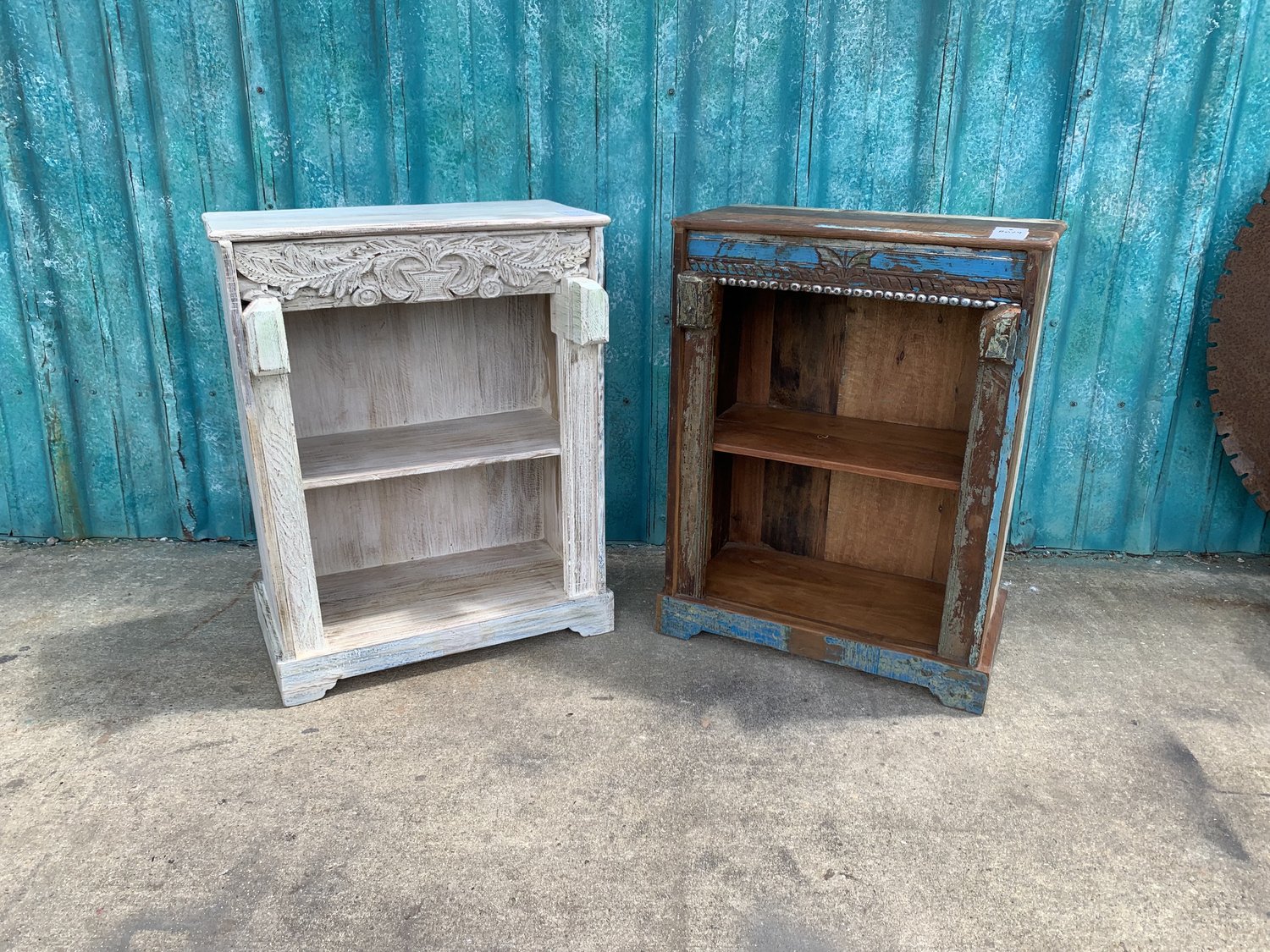 Rustic Blue Painted Indian Wall Shelf Rustic Blue Painted Indian Wall Shelf