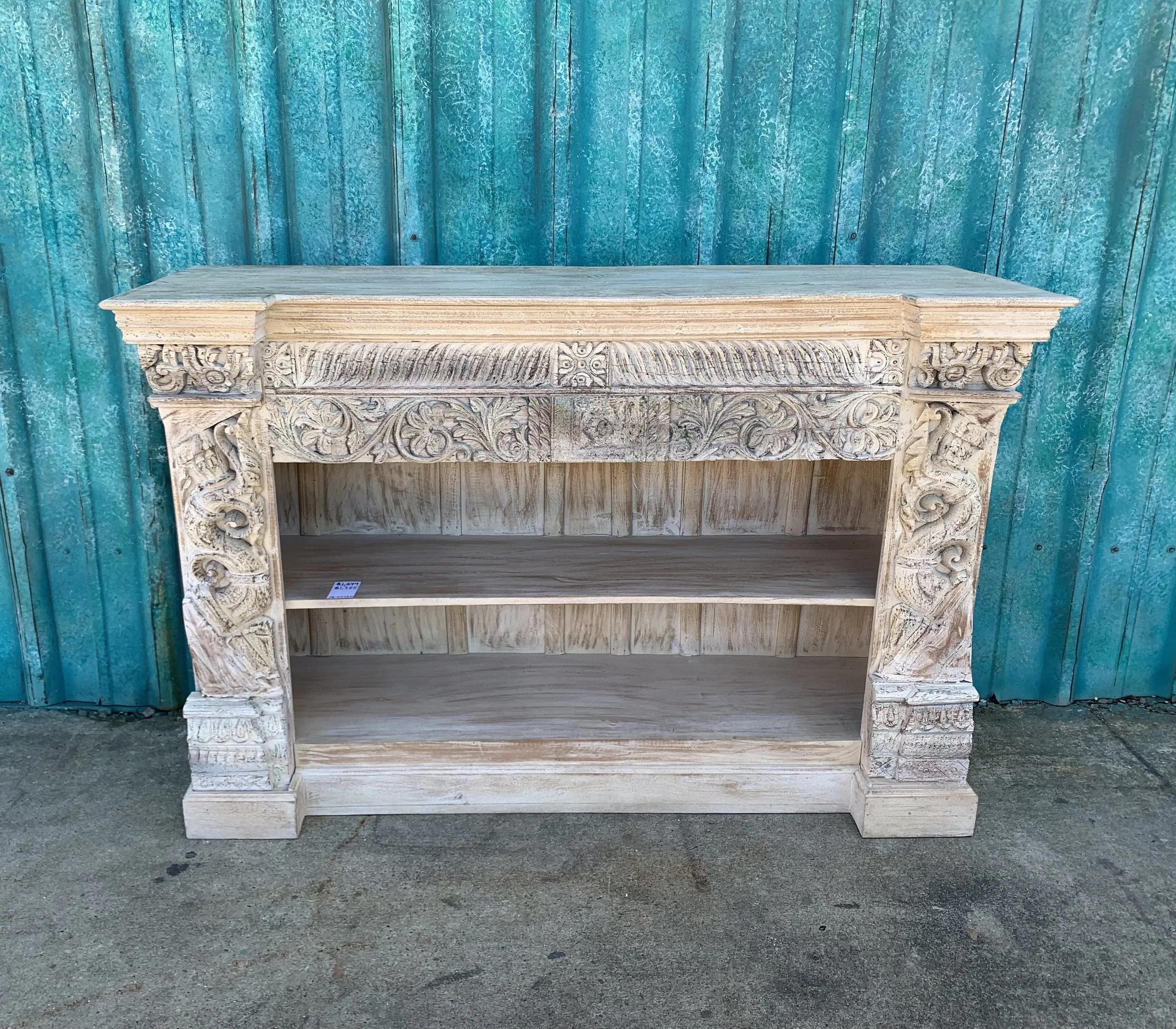 Carved Mantle Bookshelf - 62” x 20” x 41”