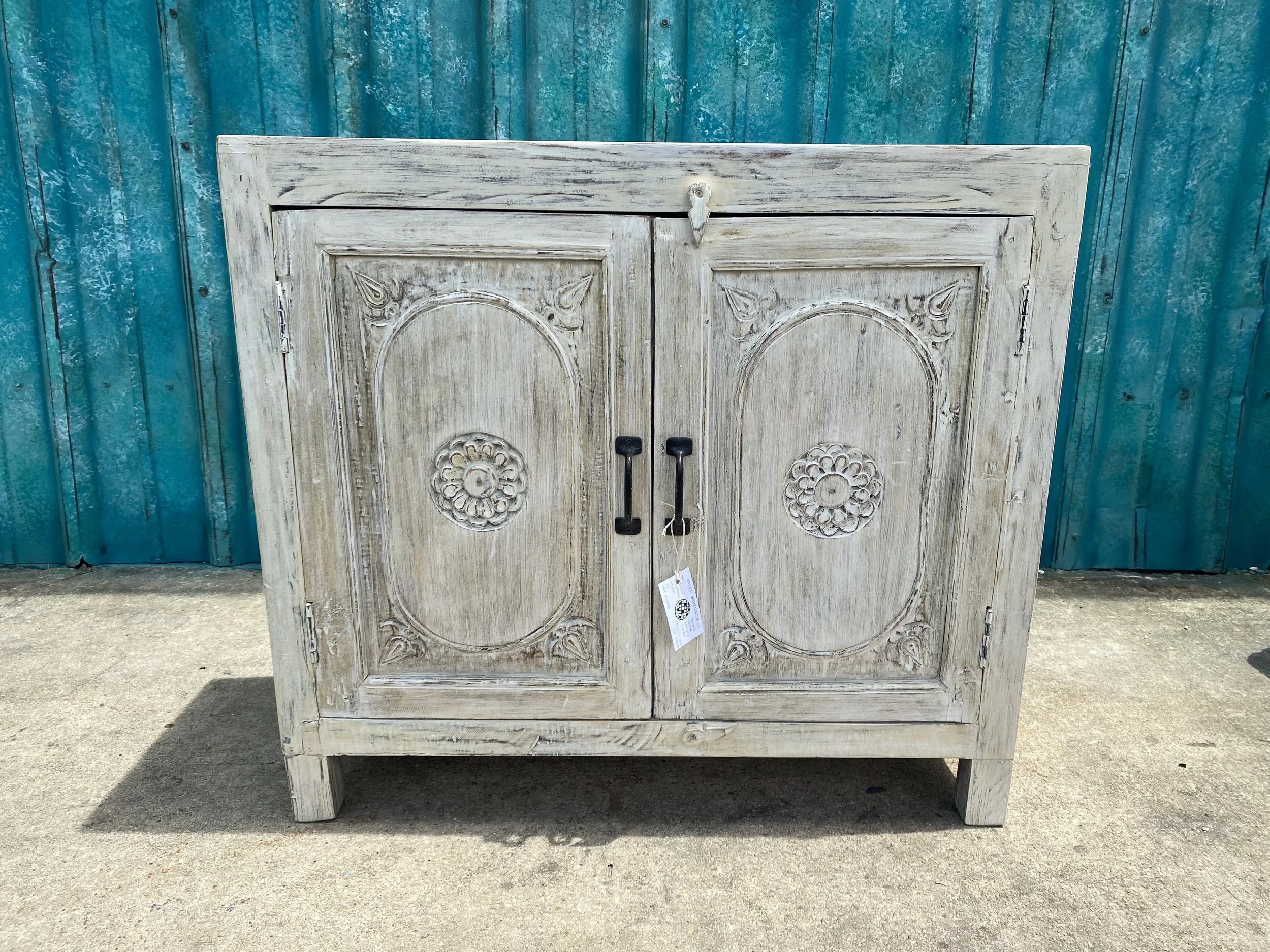 Cabinet w/ Hand Carved Doors - 36” x 16” x 33”