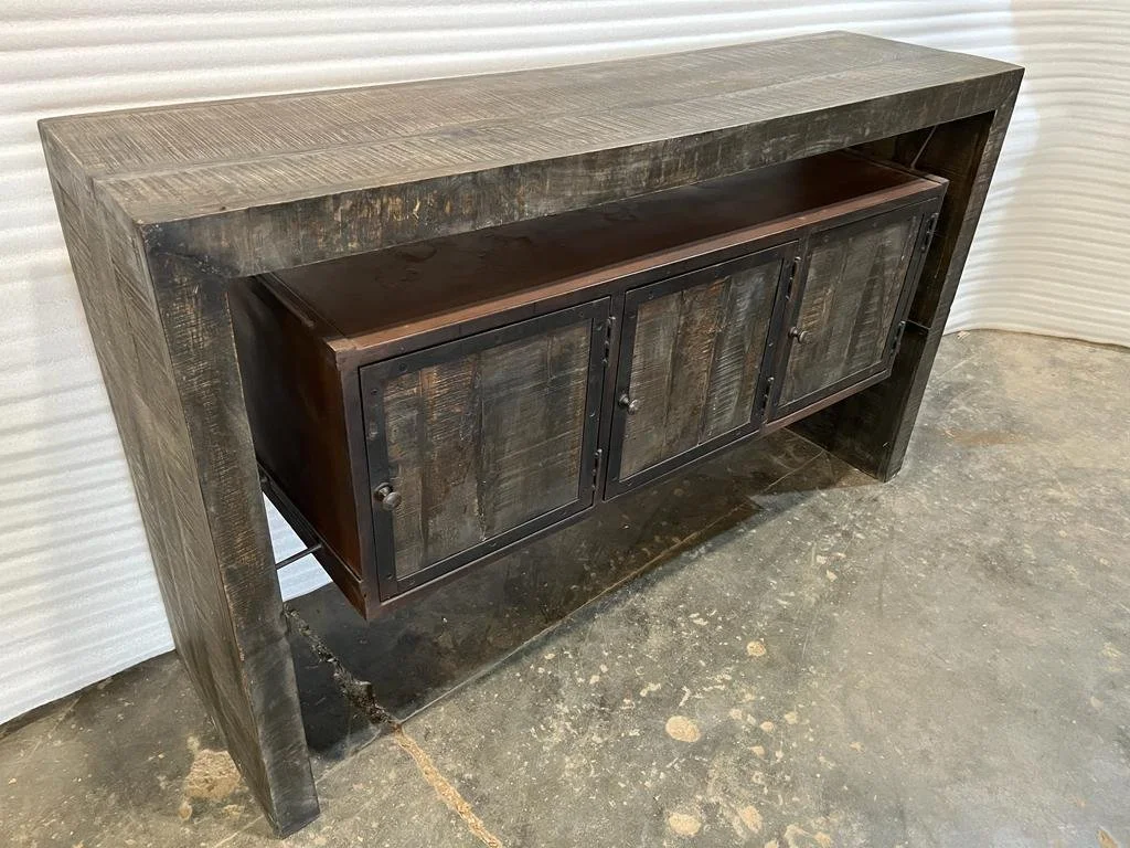 Console Table w/ Floating Cabinet - 61" x 18" x 37"