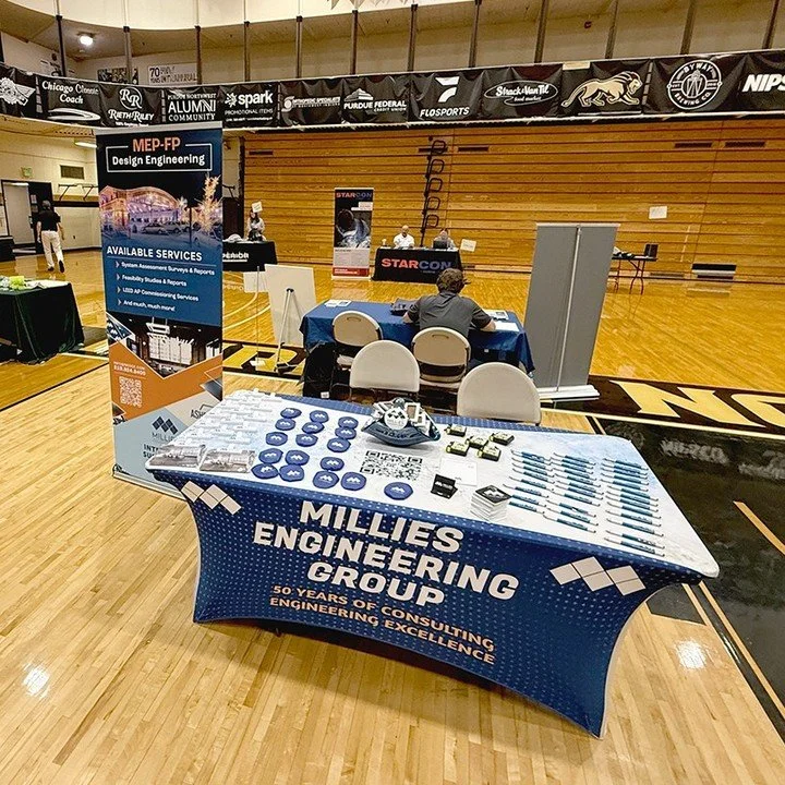 Millies Engineering Group is set up at @purduenorthwest in Hammond! Come swing by, hear about our firm, and drop off your resume. We are open to interns or full time and look forward to meeting you!