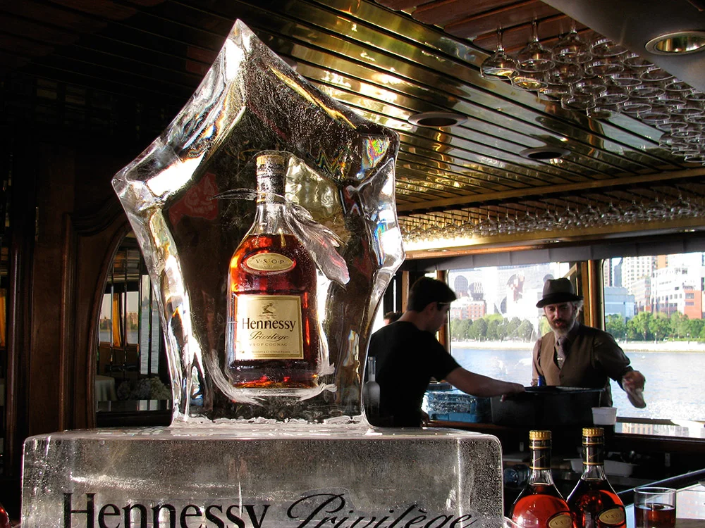 Ice Rock with Bottle Frozen Inside (Hennessy)