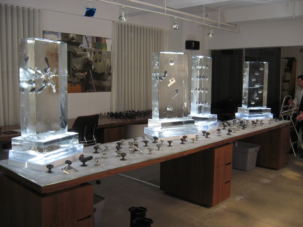 Block Tableau with Items Frozen Inside