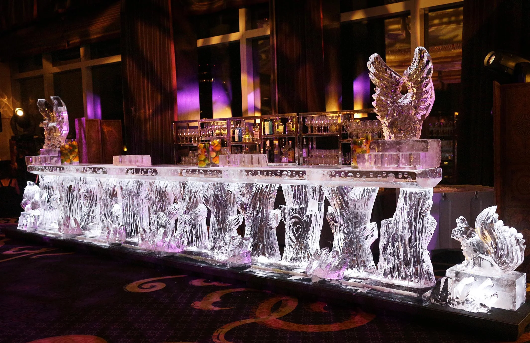 Ice Bar with Tree Stumps and Woodland Creatures