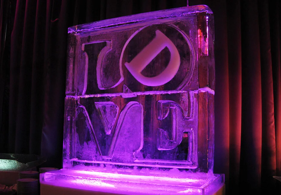 LOVE Ice Wall Engraved