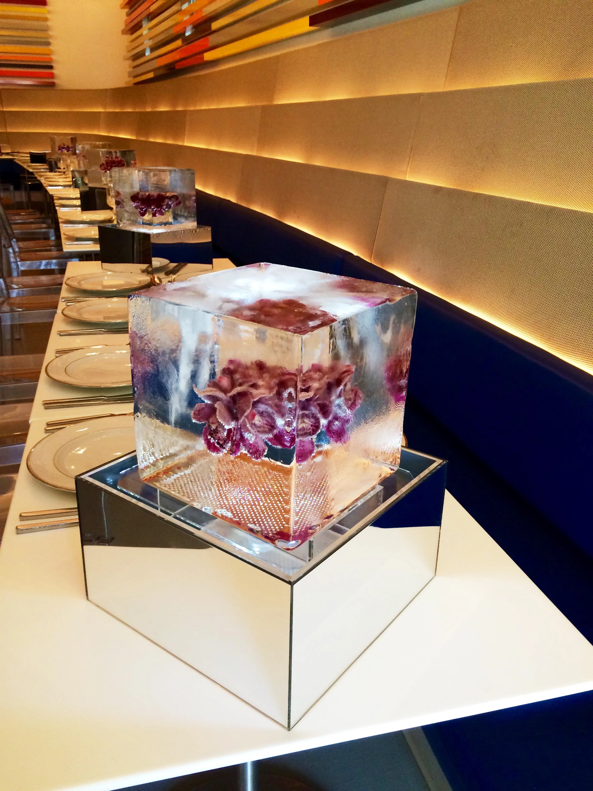 Giant Cube with Frozen Flowers Inside