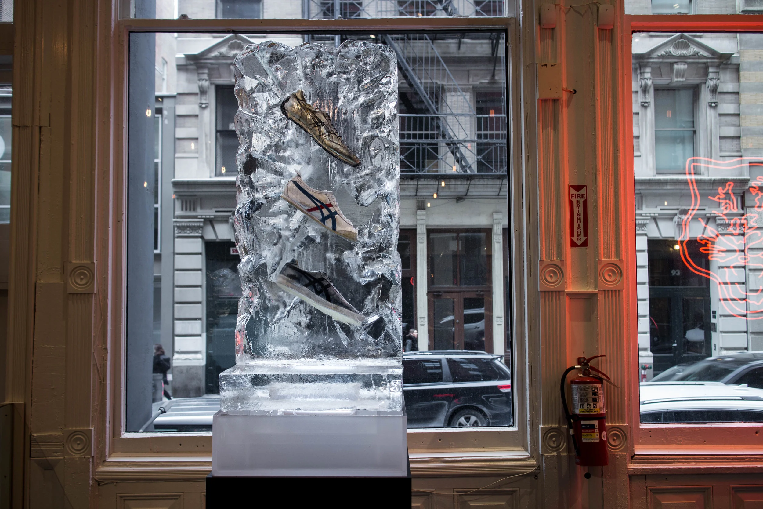 Block Tableau with Sneakers Frozen Inside (Onitsuka Tigers)