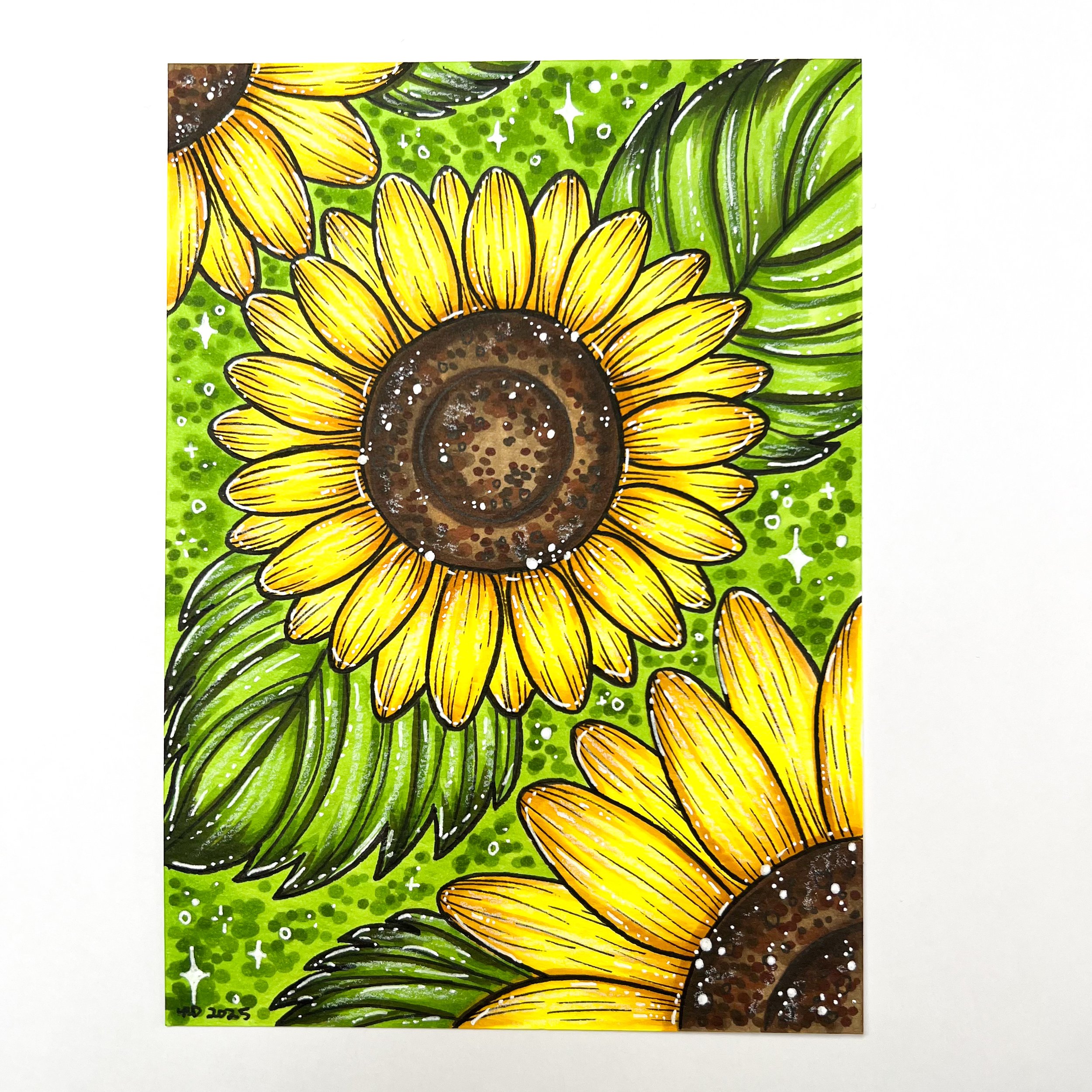 Sunflowers Original Marker Drawing