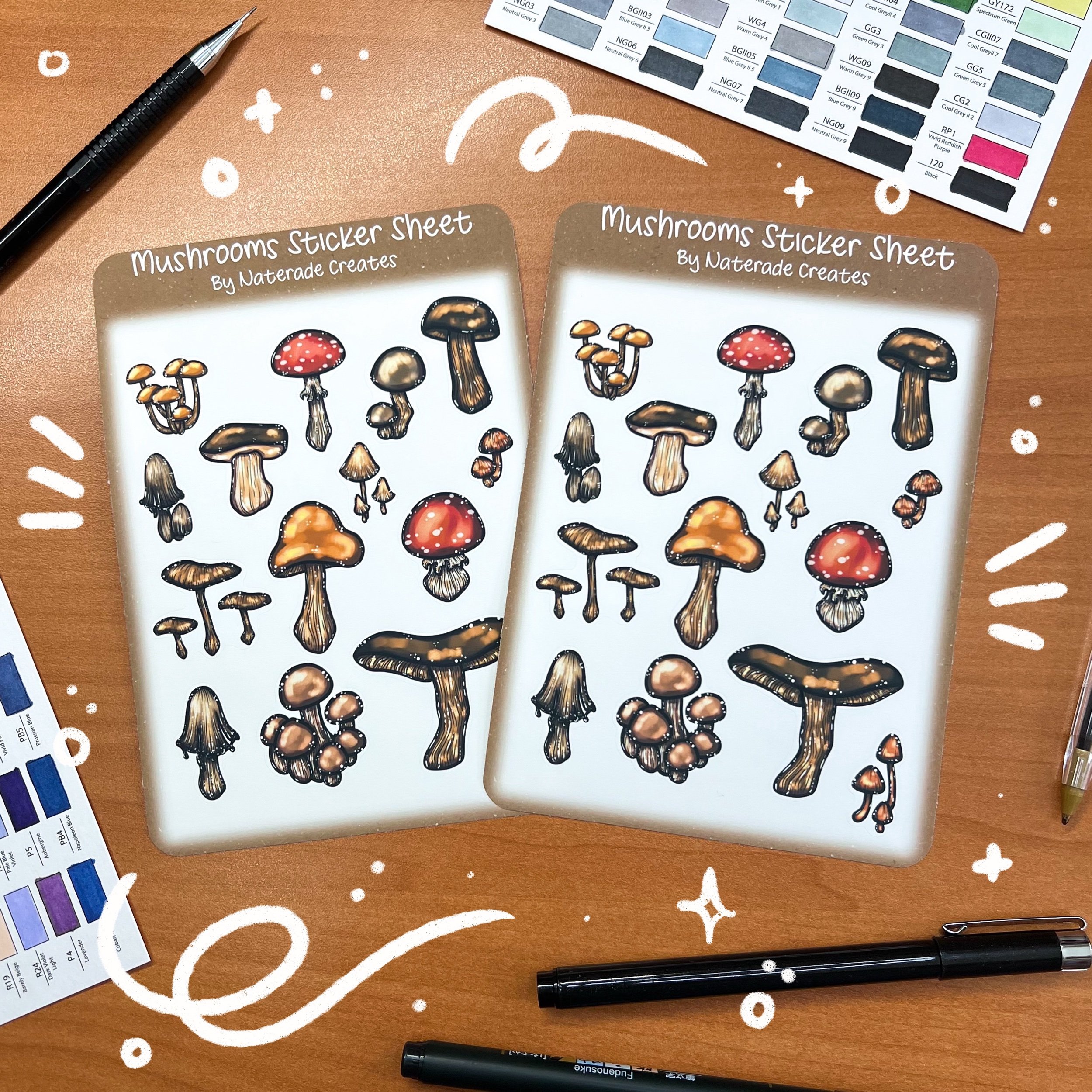 Mushrooms Sticker Sheet