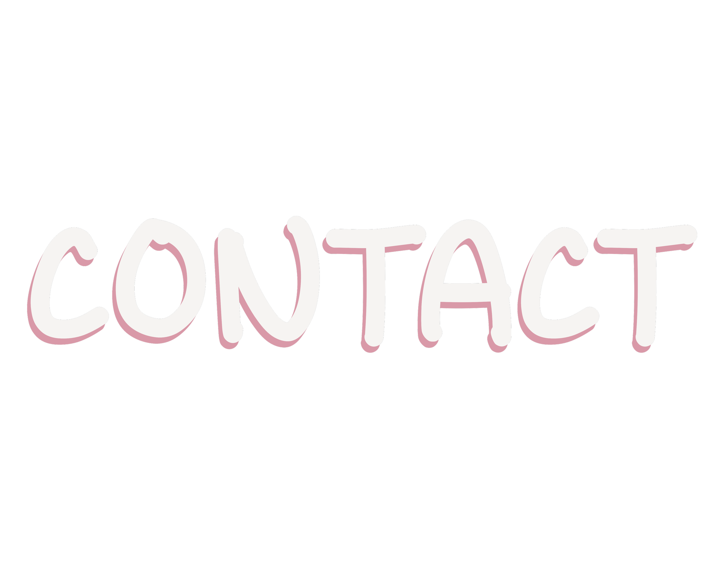 The word 'CONTACT' written in pink and white letters
