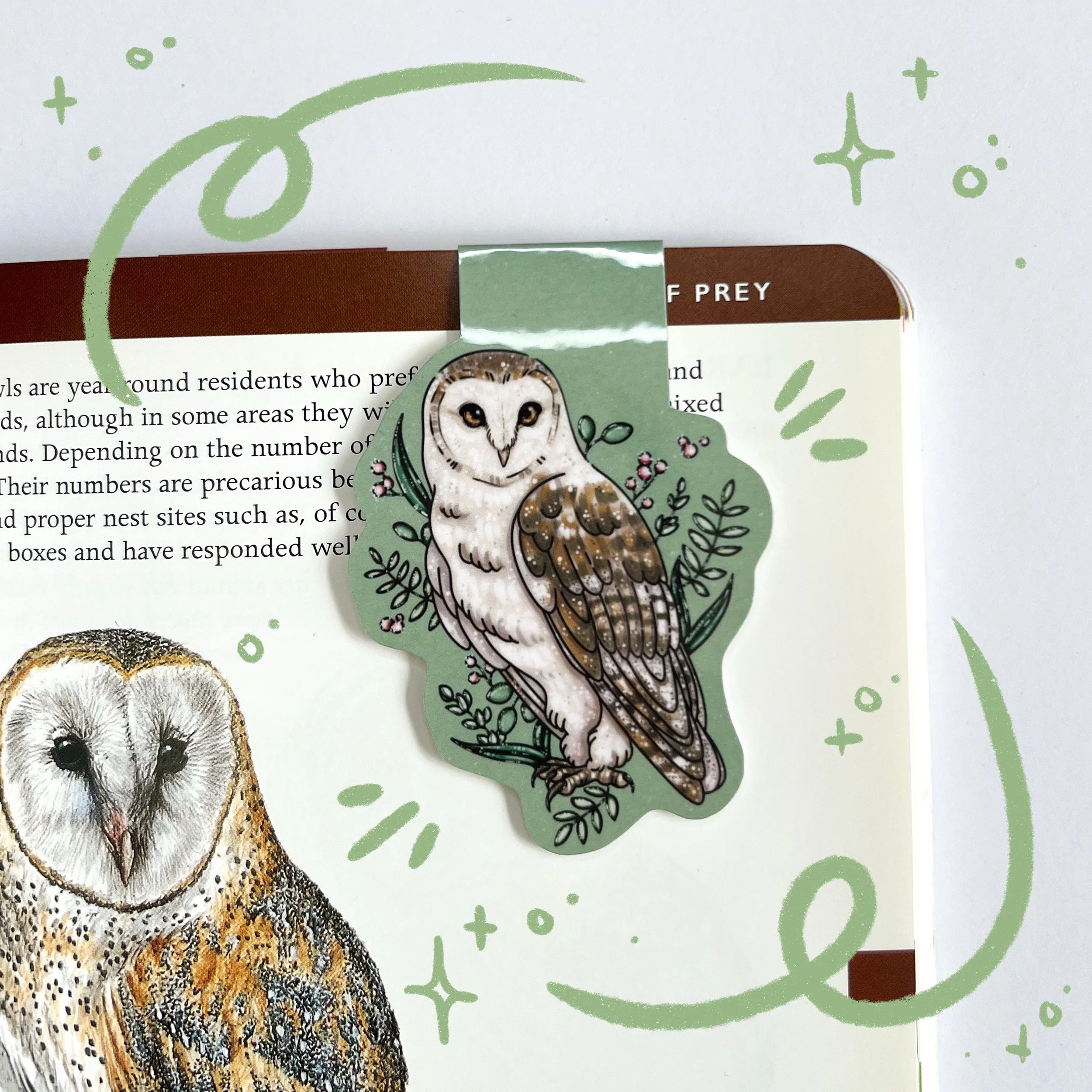 Barn Owl Magnetic Bookmark