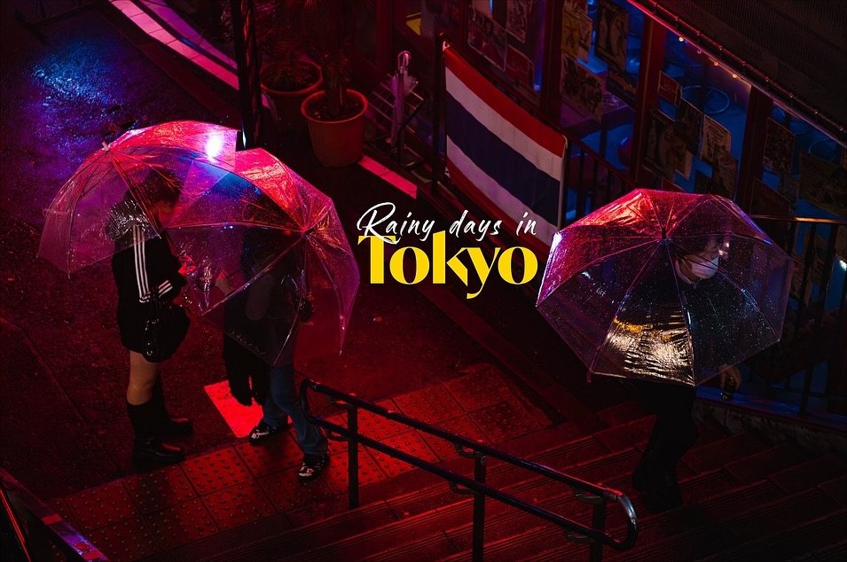 There&rsquo;s something electric about rain in Tokyo.

The moment the first drops fall, the city flips a switch. Neon signs sharpen. Pavement turns into a mirror. Clear umbrellas bloom like glass flowers, catching every reflection and colour. The vis
