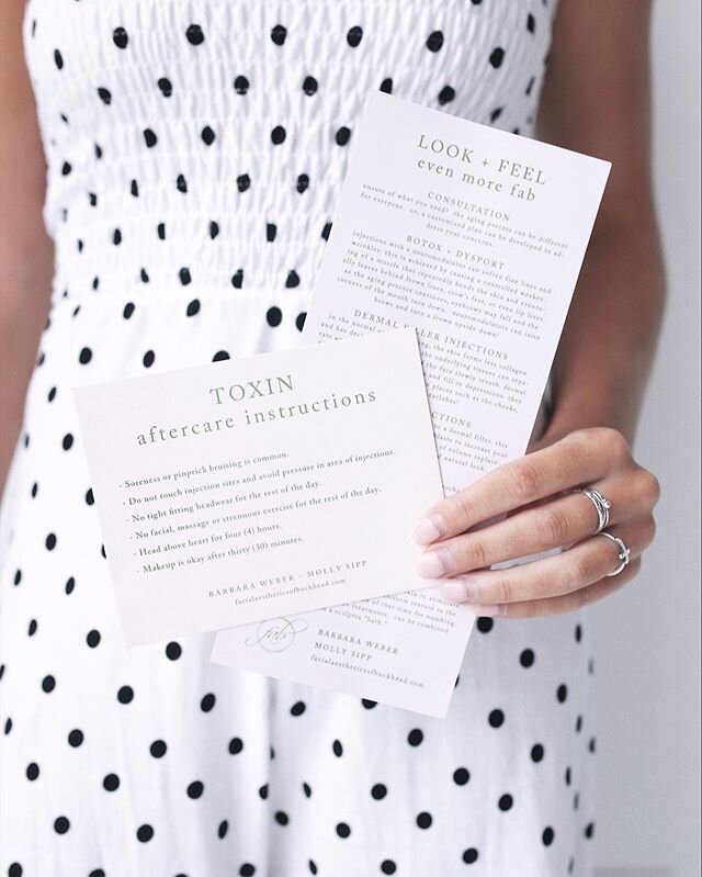 We want you to feel absolutely comfortable when you come and go from #FAB, so we made these little aftercare and service info cards for you ✨ #FABofBuckhead

#expertinjector #cosmetic #aesthetics #aestheticmedicine #beauty #wellness #combinationthera