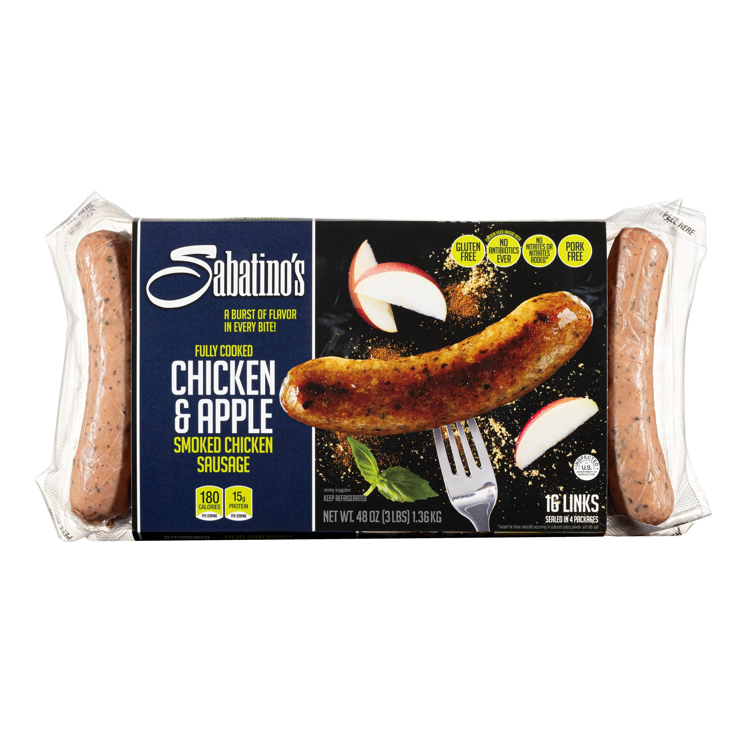 Chicken & Apple Smoked Chicken Sausage — Sabatino's Gourmet Chicken